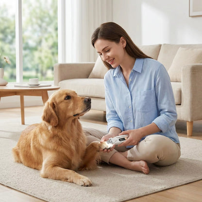 2 in 1 Pet Nail Trimmer Electric Dog Nail Grinder with 2 LED Lights USB Rechargeable Cat Nail Clipper Suitable for Dogs and Cats