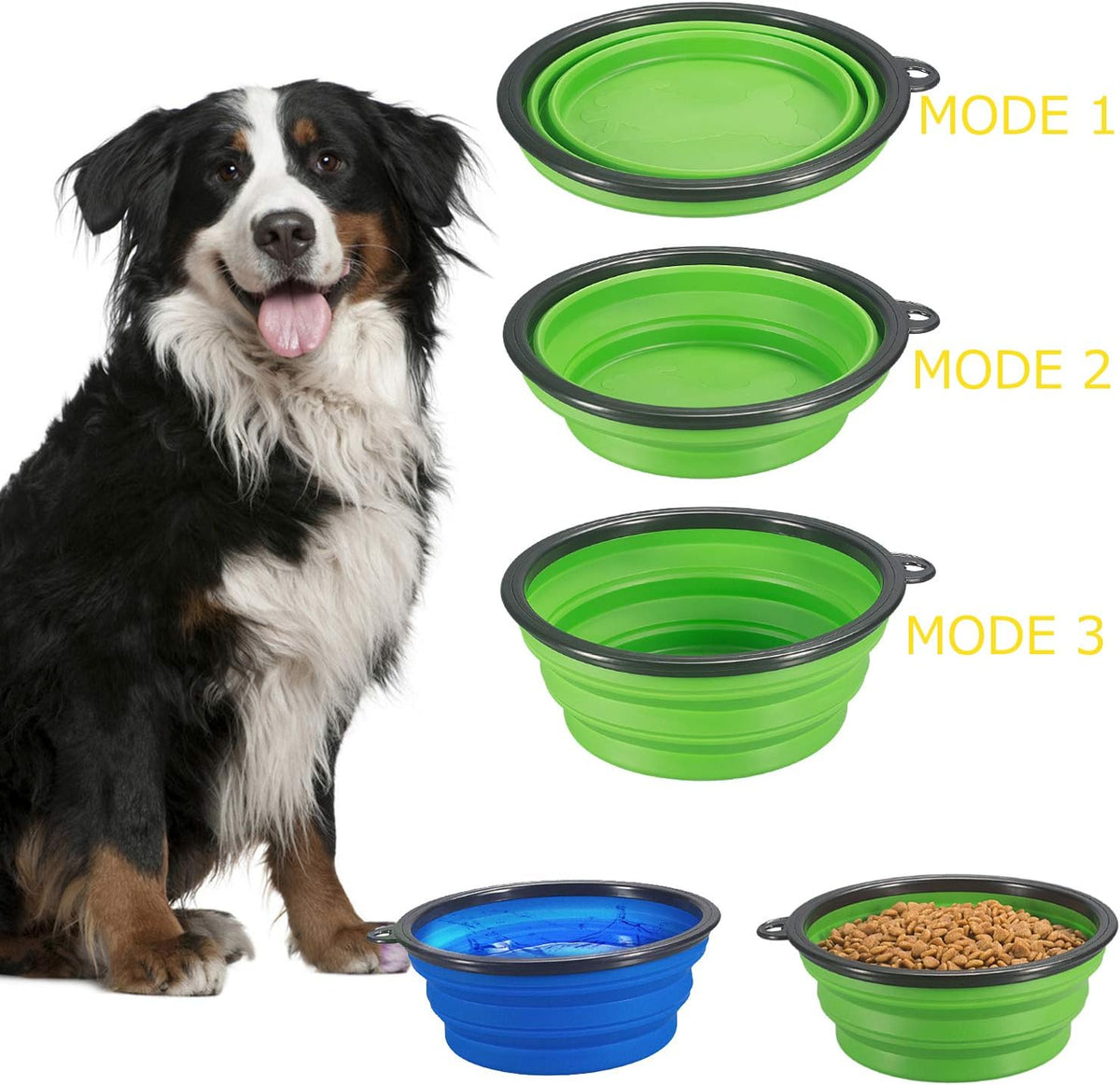 2-Pack Collapsible Dog Bowl, Foldable Expandable Cup Dish for Pet