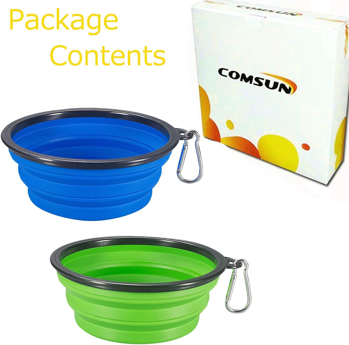 2-Pack Collapsible Dog Bowl, Foldable Expandable Cup Dish for Pet